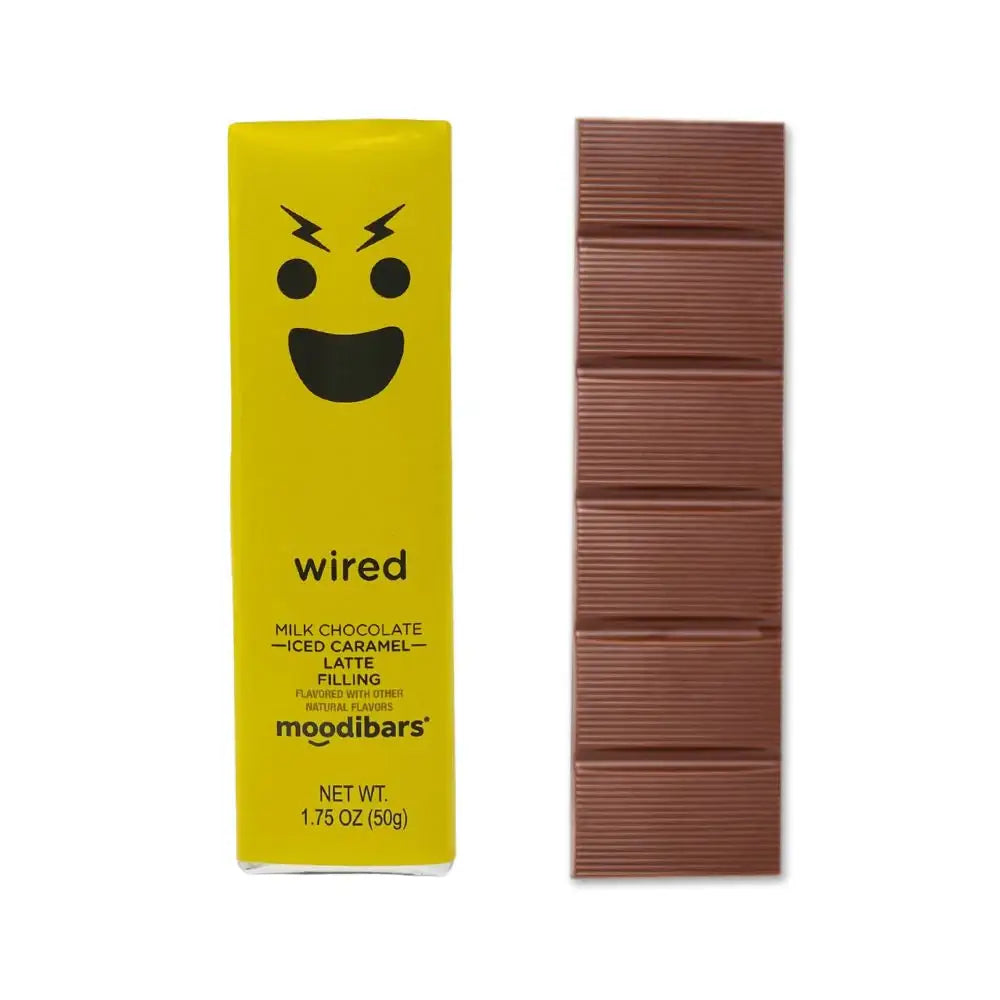 Astor Chocolate Corp. - Moodibars WIRED Milk Chocolate Iced Caramel Latte filled bar