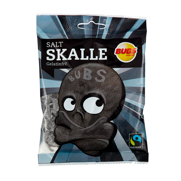 Showcase - BUBS Godis: Salty Skalle Liquorice Skulls Candy (90g)