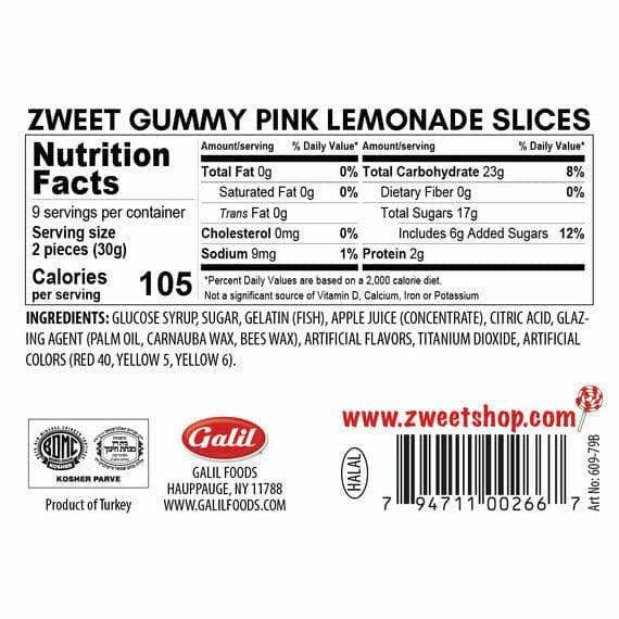 Galil Brands - Gummy Pink Lemonade Slices | Zweet | 10 oz