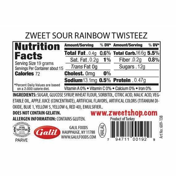 Galil Brands - Sour Rainbow Twisteez | Zweet | 10 oz