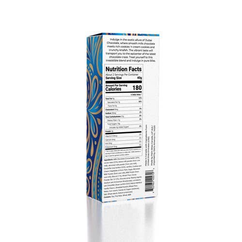 Showcase - Dubai Chocolate Bar Cookies 'N Cream by Oasis Treasures (75g)