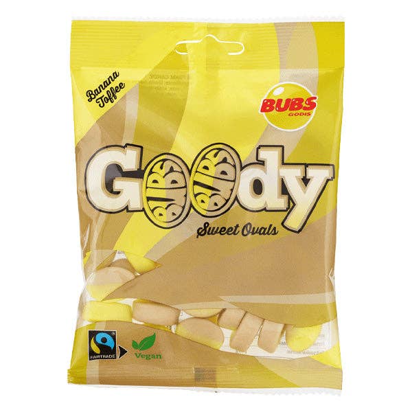 Showcase - BUBS Godis: Banana Toffee Goody Ovals (90g) Swedish Candy