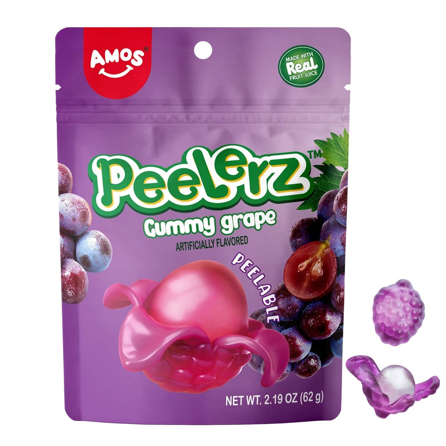 Candycopia - Amos Peelerz Gummy Grape, 3oz bag, 24ct