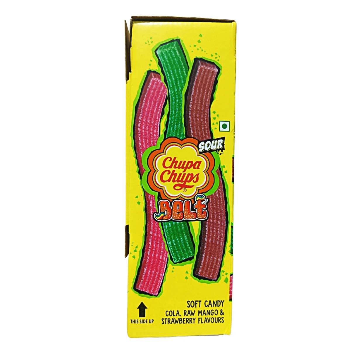 Global Bite Co - Chupa Chups Sour Belt Strawberry, Cola & Raw Mango 48Pck