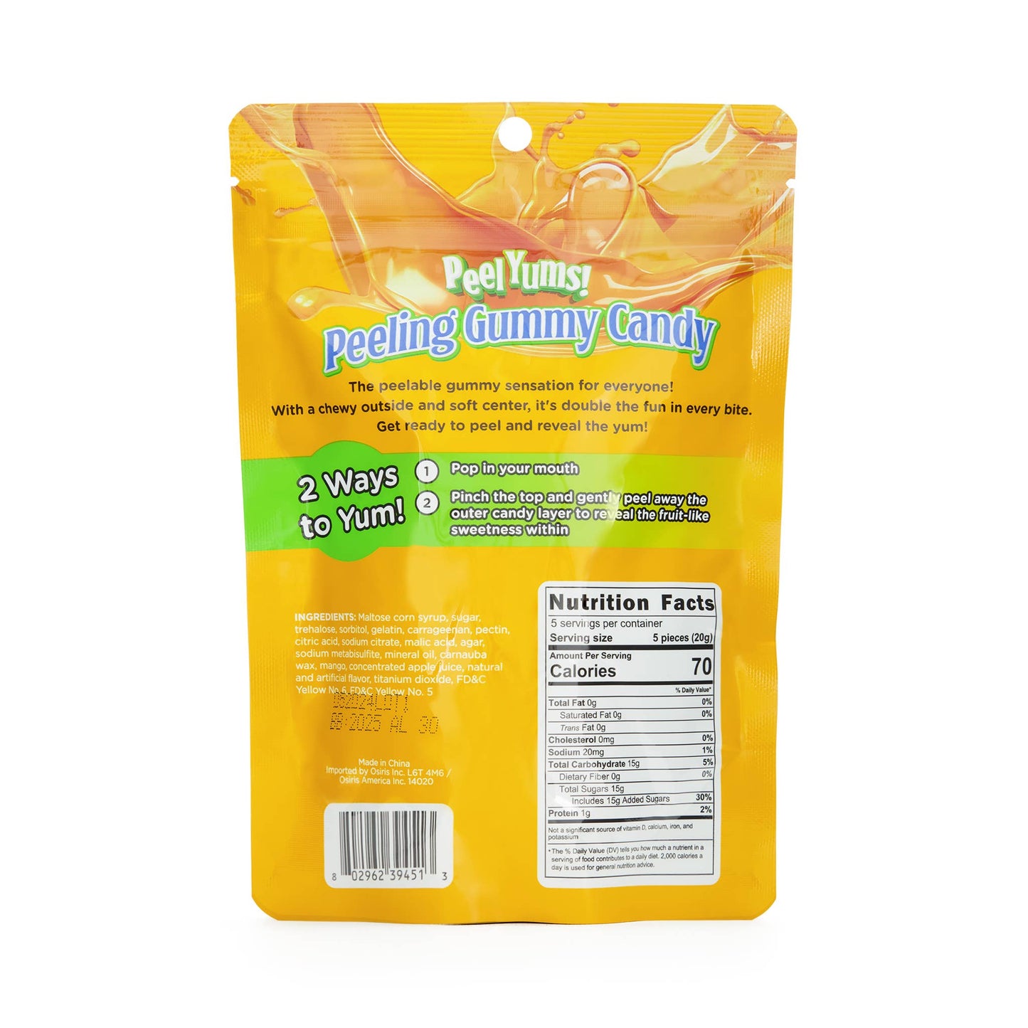 Showcase - PeelYums Peeling Gummies 3D Fruit Candy (3.5oz) Exclusive: Mango