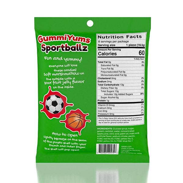 Showcase - GummiYums! EyeBallz & SportBallz (8pc) | Marshmallow Candy W/ Sour Fruity Centre: GummiYums! EyeBallz (8pk)