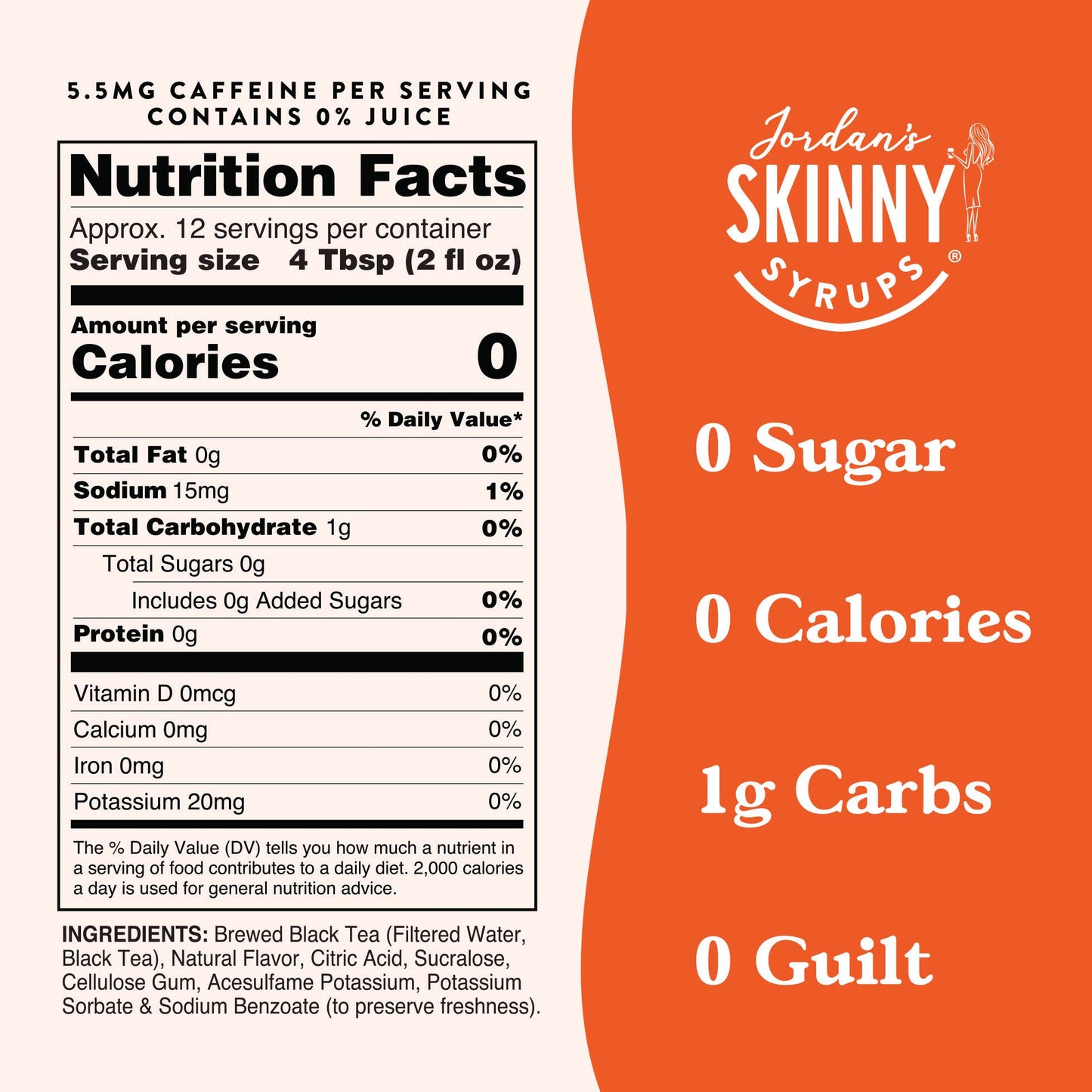 Jordan's Skinny Mixes - Sugar Free Sweet Tea Syrup Concentrate