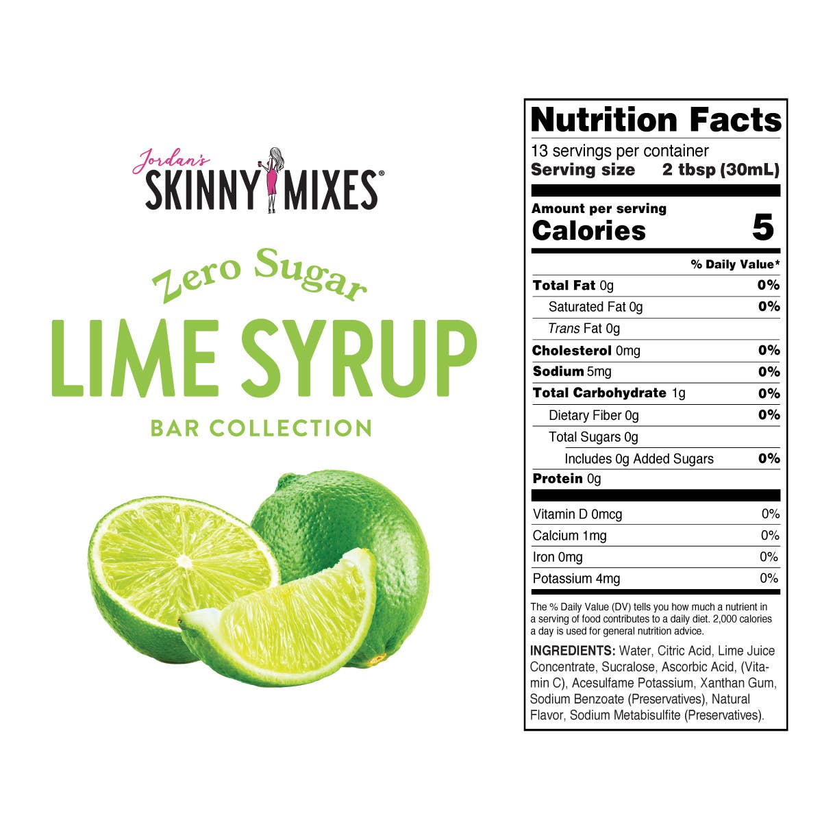 Jordan's Skinny Mixes - Sugar Free Lime Syrup - 375ml