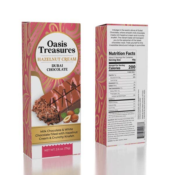 Showcase - Dubai Chocolate Bar Hazelnut Cream by Oasis Treasures (75g)