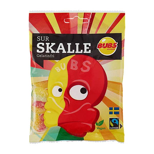 Showcase - BUBS Godis: Sour Foam Skulls (90g) Swedish Candy