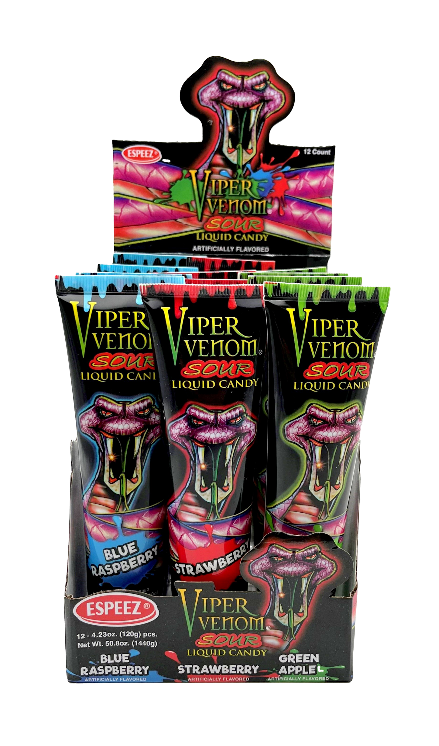 Grandpa Joe's Candy Shop - Viper Venom Sour Liquid Candy, Sour Candy, 12 Count