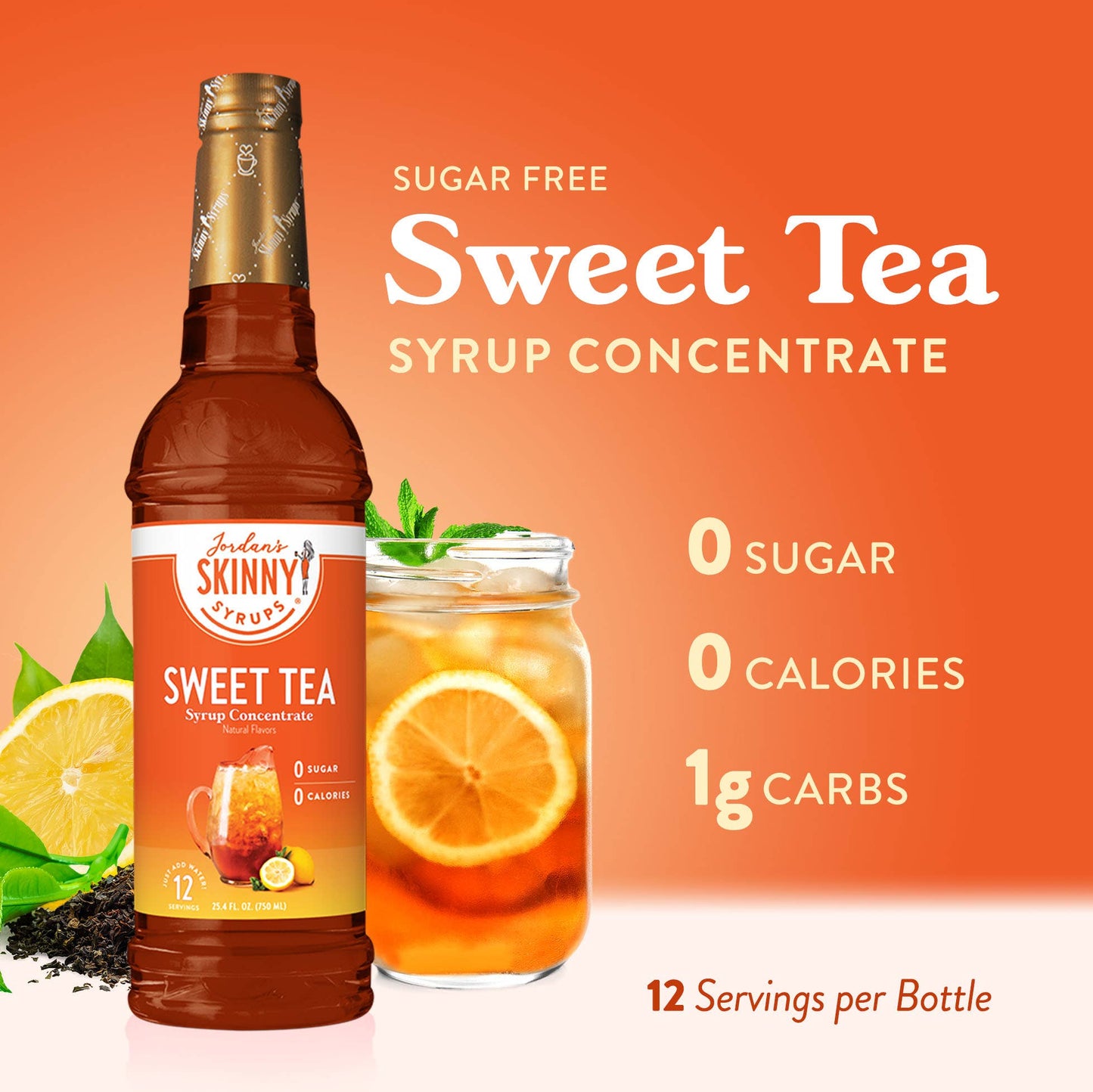 Jordan's Skinny Mixes - Sugar Free Sweet Tea Syrup Concentrate