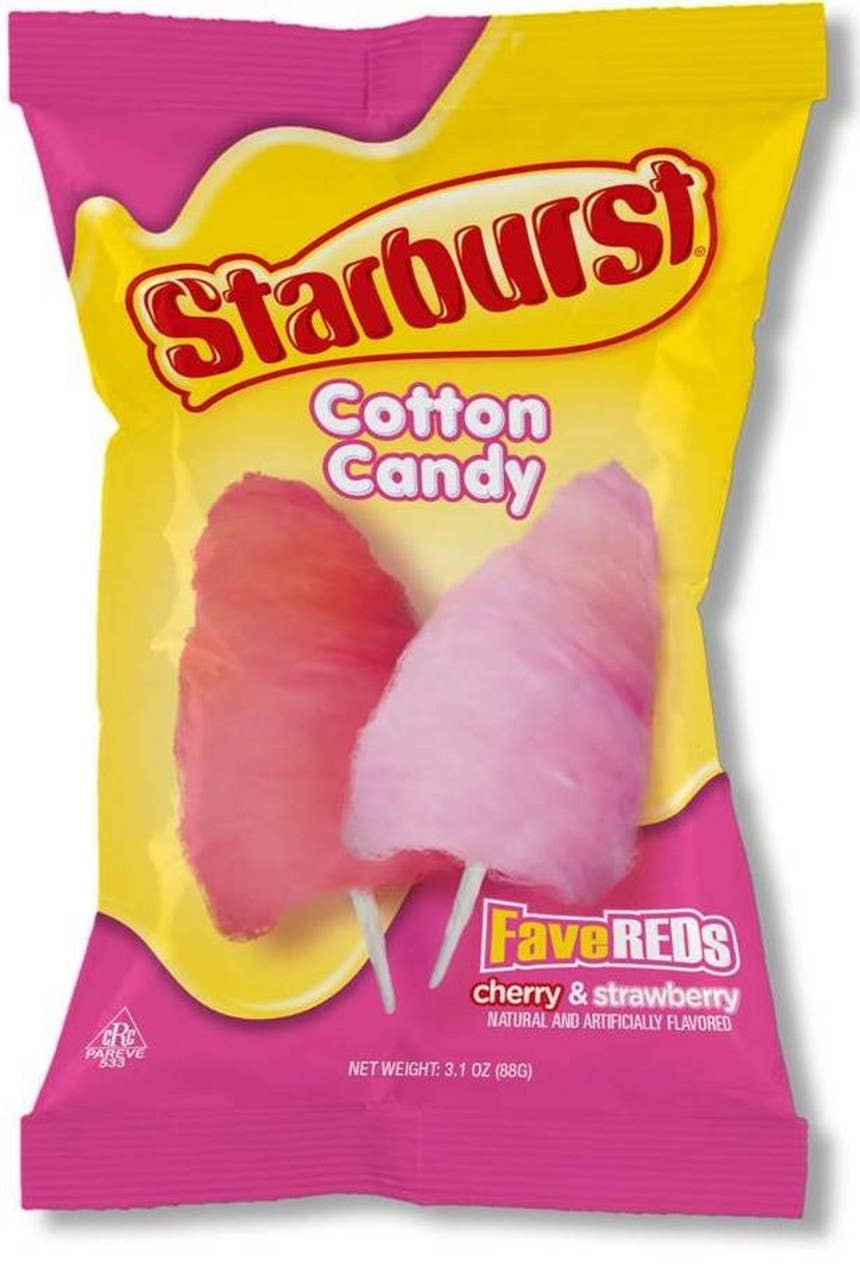 Starburst Cotton Candy, 3oz Bag Real Cotton Candy Hand Spun
