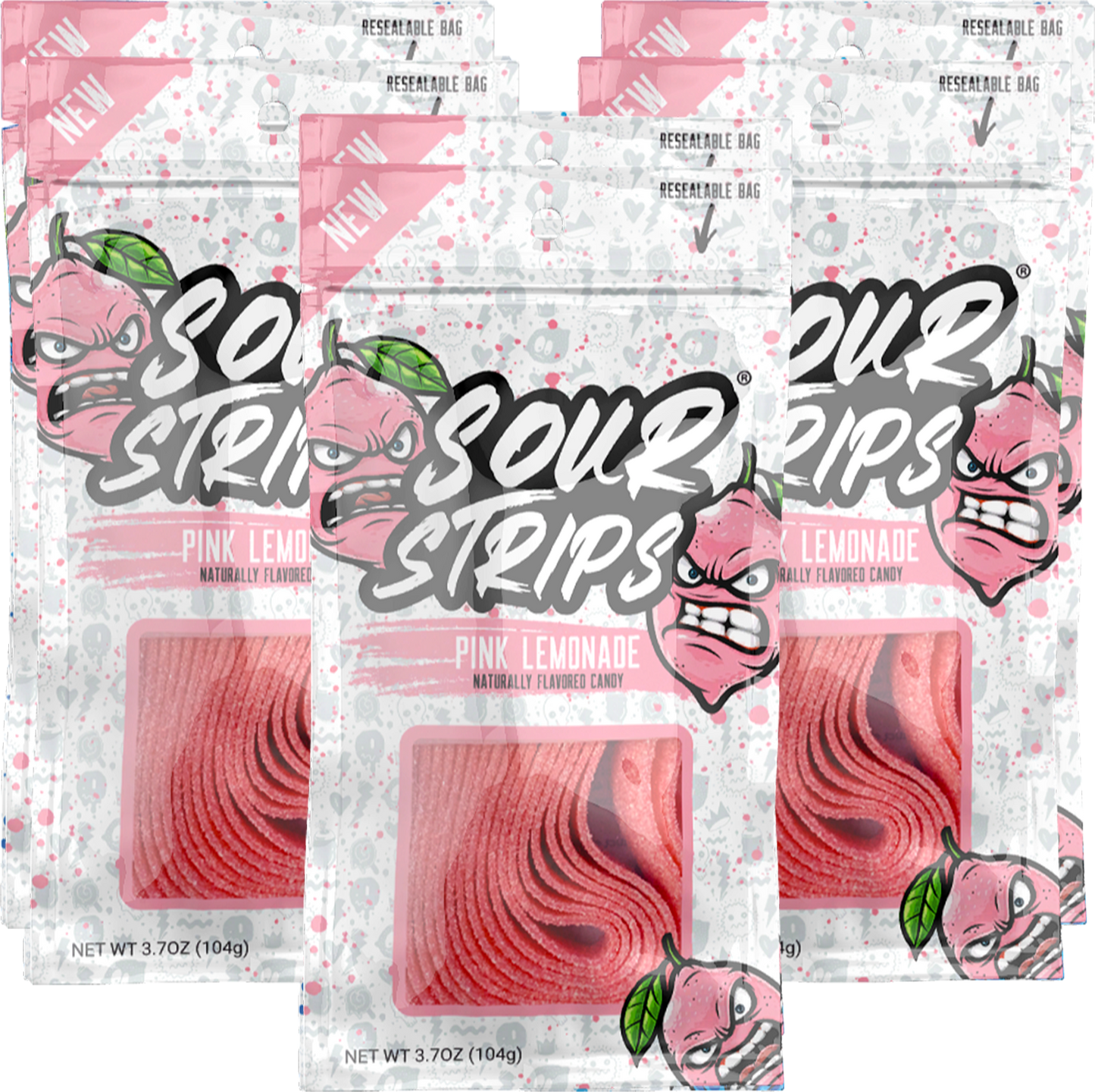 Cow Crack Wholesale - Sour Strips Pink Lemonade 3.7 OZ