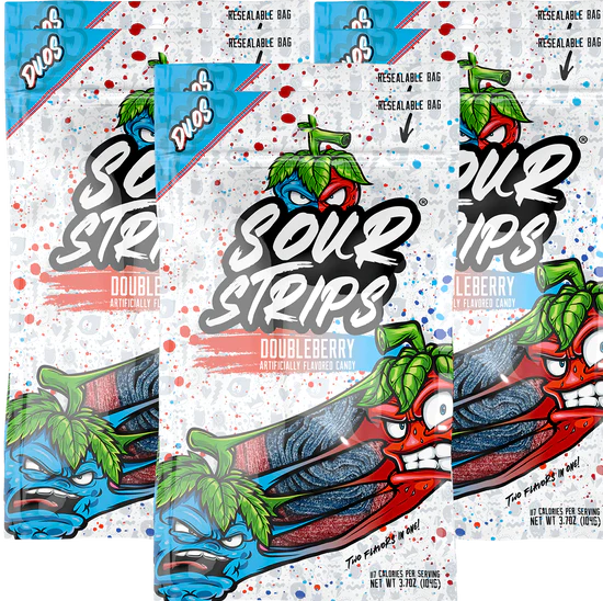 Sour Strips Duos DoubleBerry 3.7 OZ