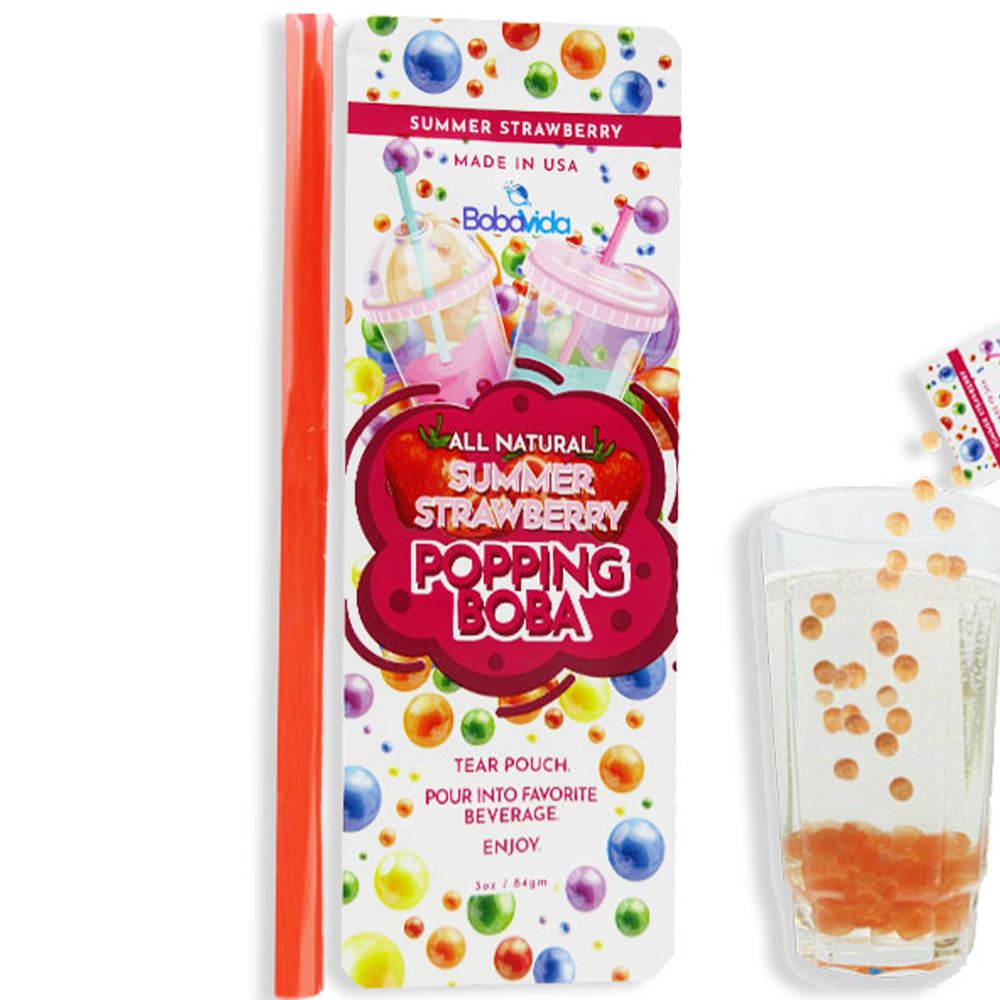 Cow Crack Wholesale - BobaVida Popping Boba Summer Strawberry Single Serve