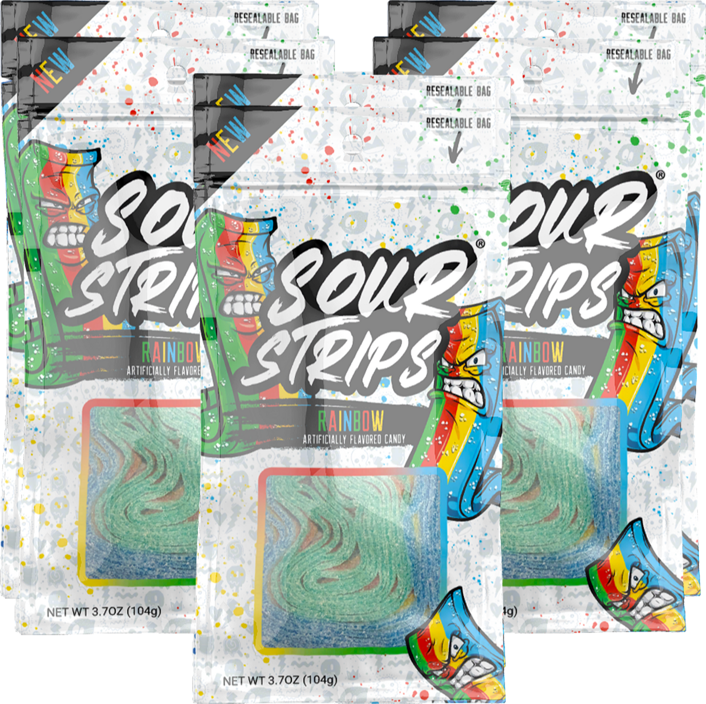 Cow Crack Wholesale - Sour Strips Rainbow 3.7 OZ
