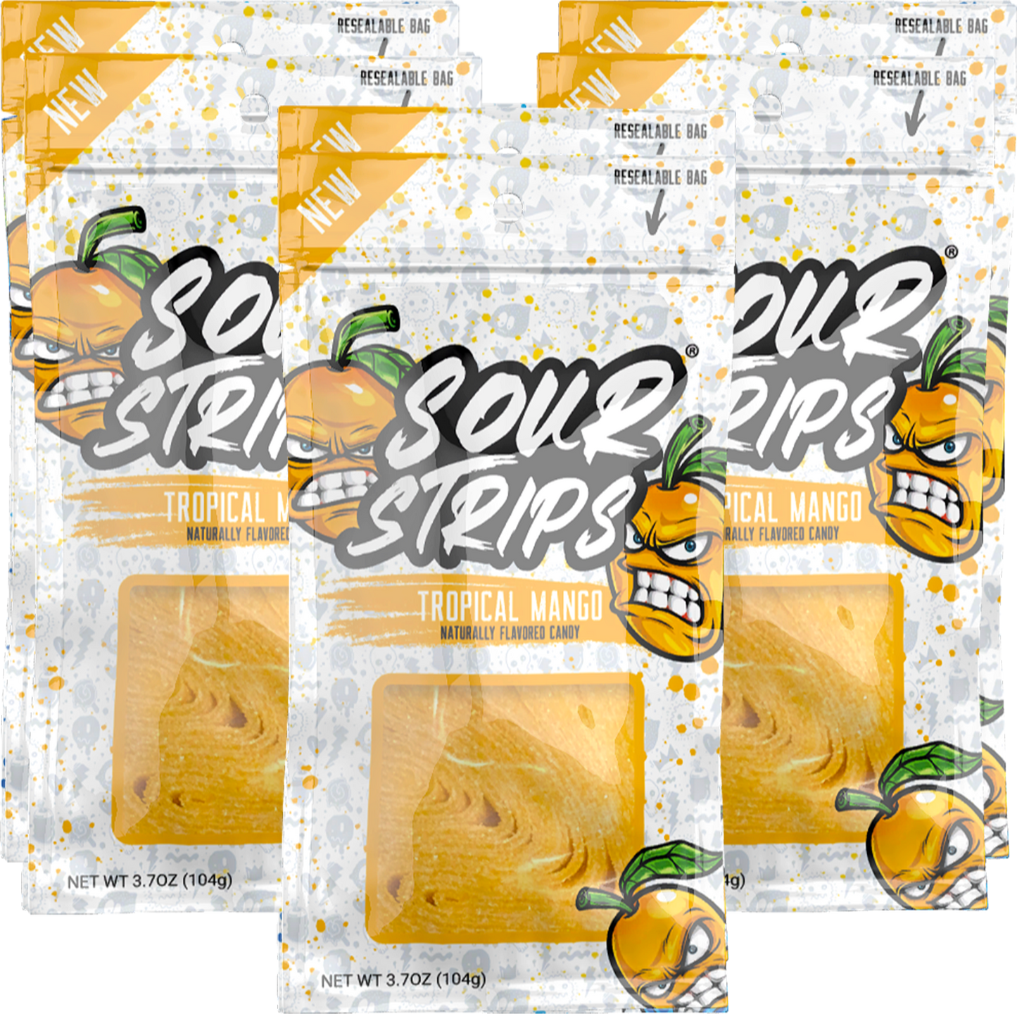 Cow Crack Wholesale - Sour Strips Tropical Mango 3.7 OZ