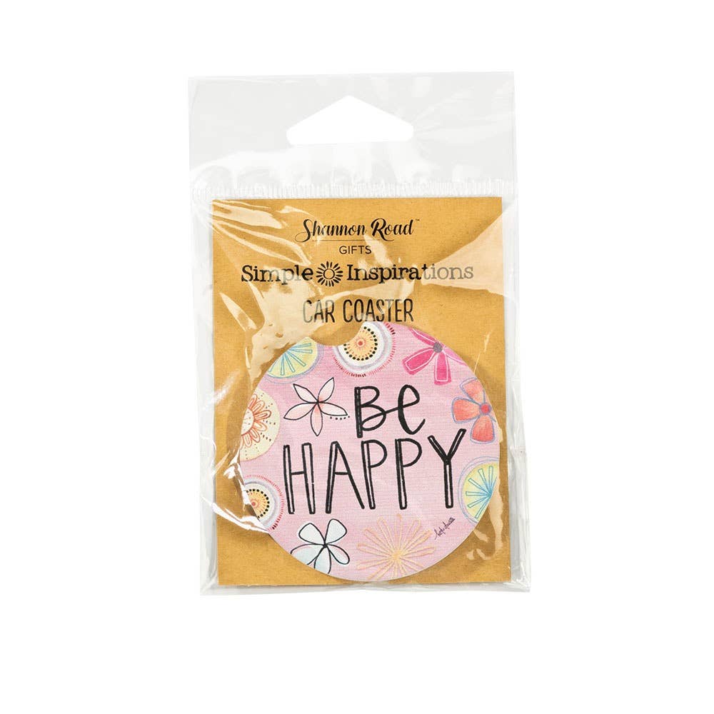 Shannon Road Gifts - Be Happy Car Coaster