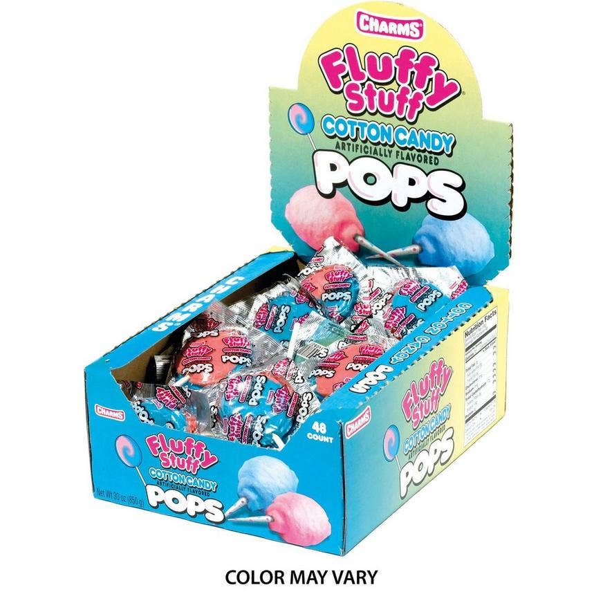 Pops Distro Inc - Charms Cotton Candy Fluffy Stuff Lollipops (18g)(48ct)
