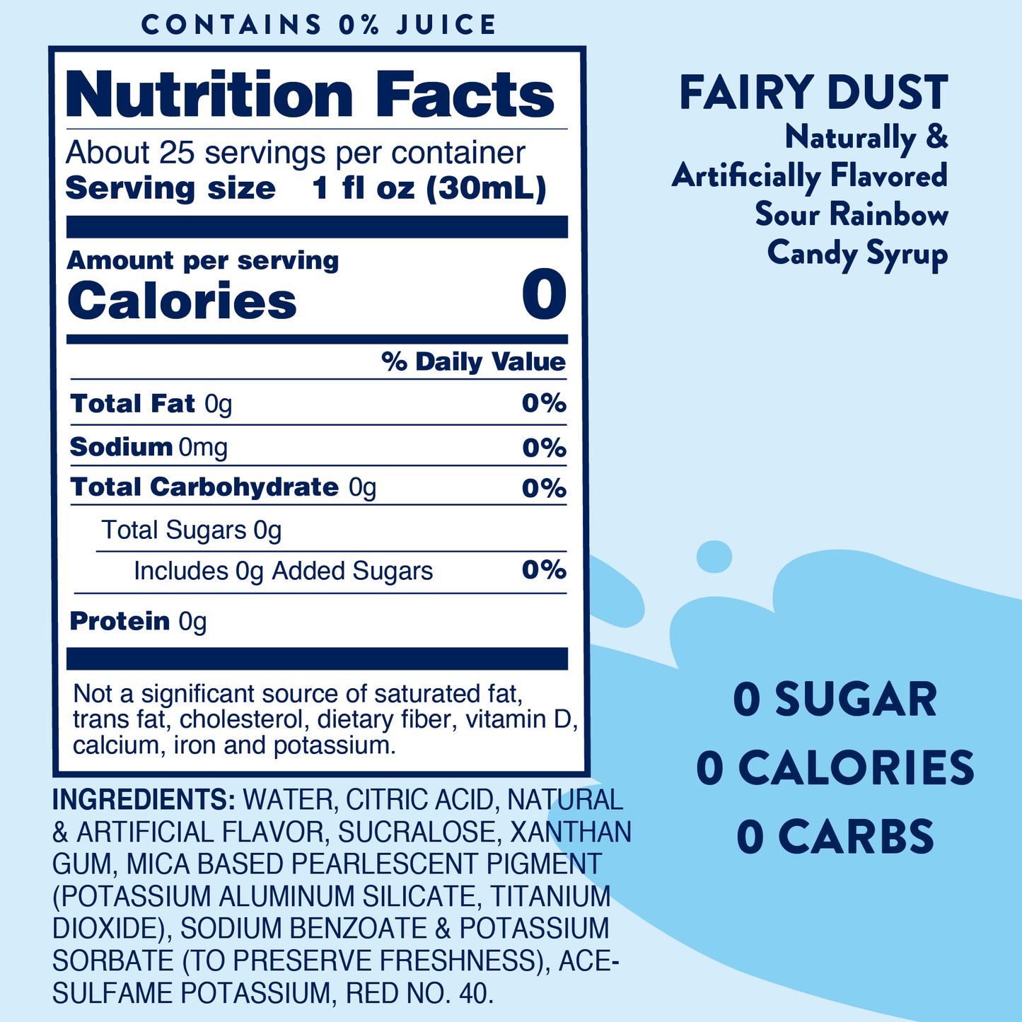 Jordan's Skinny Mixes - Sugar Free Sour Fairy Dust Syrup