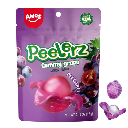 Candycopia - Amos Peelerz Gummy Grape, 3oz bag, 24ct