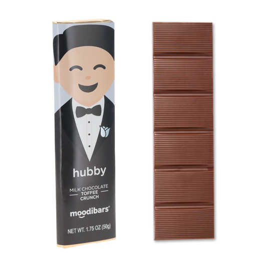 Astor Chocolate Corp. - Moodibar™ Matrimony Hubby - Milk Chocolate Toffee Crunch 1.75 oz Bar: 1 Bar