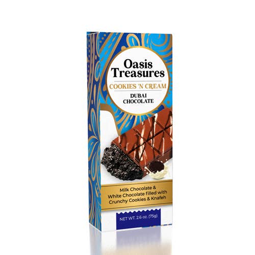Showcase - Dubai Chocolate Bar Cookies 'N Cream by Oasis Treasures (75g)