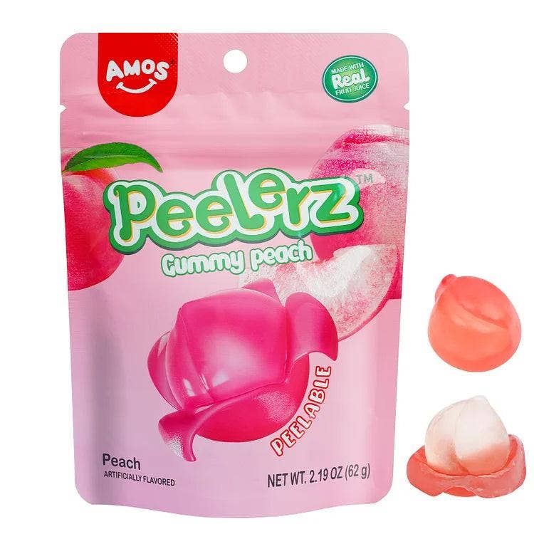 Candycopia - Amos Peelerz Gummy Peach, 3oz bag, 24ct