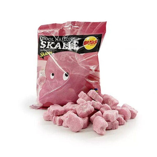 Showcase - BUBS Godis: Cool Raspberry Foam Skulls (90g) Swedish Candy