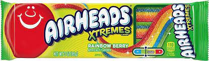 Airheads Extreme Sour Belts Rainbow Berry