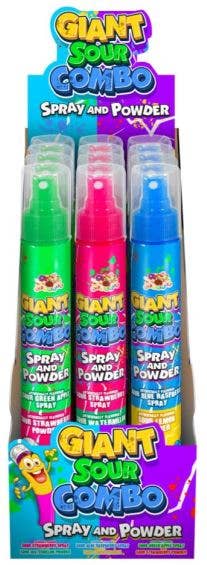 Grandpa Joe's Candy Shop - Albert's Giant Sour Combo Spray & Powder 2.82oz, 12ct