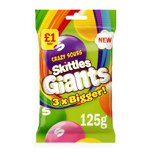 Pops Distro Inc - Skittles Giants Crazy Sours (125g) (UK) 6-Pack