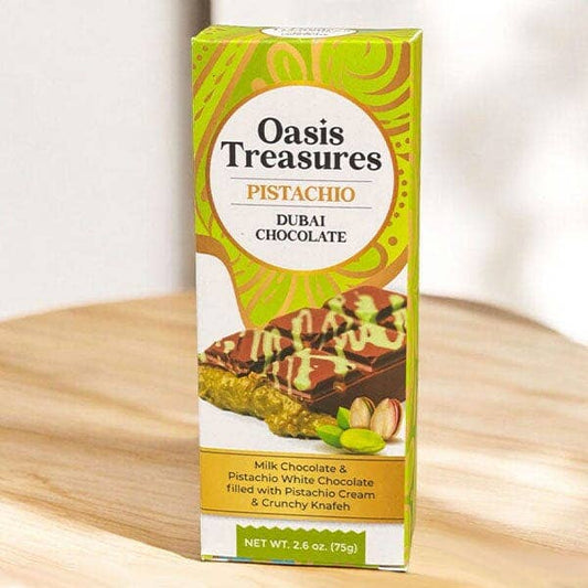 Showcase - Dubai Chocolate Bar Pistachio by Oasis Treasures 75gm/2.65oz
