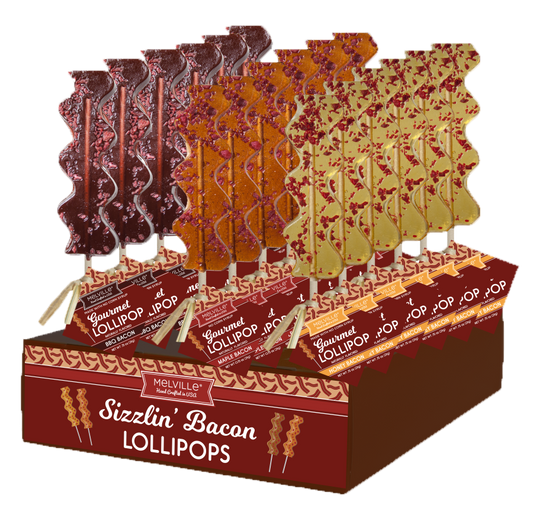 Grandpa Joe's Candy Shop - Melville Lollipops, Sizzlin Bacon, 24ct Assortment