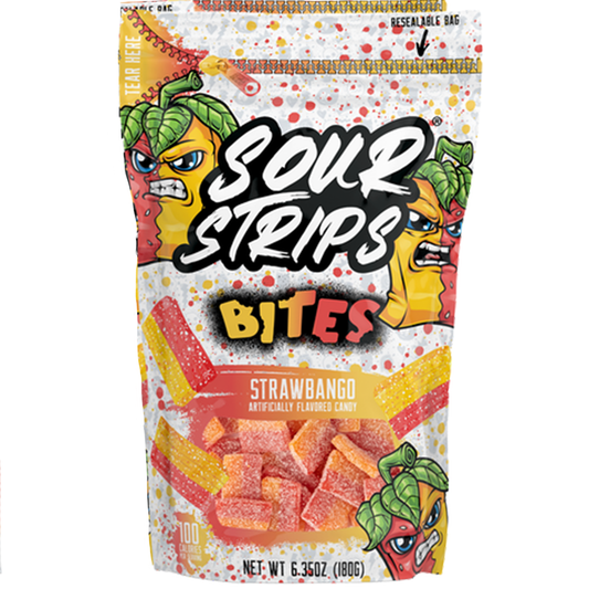 Cow Crack Wholesale - Sour Strips Strawbango Bites 6.35 oz