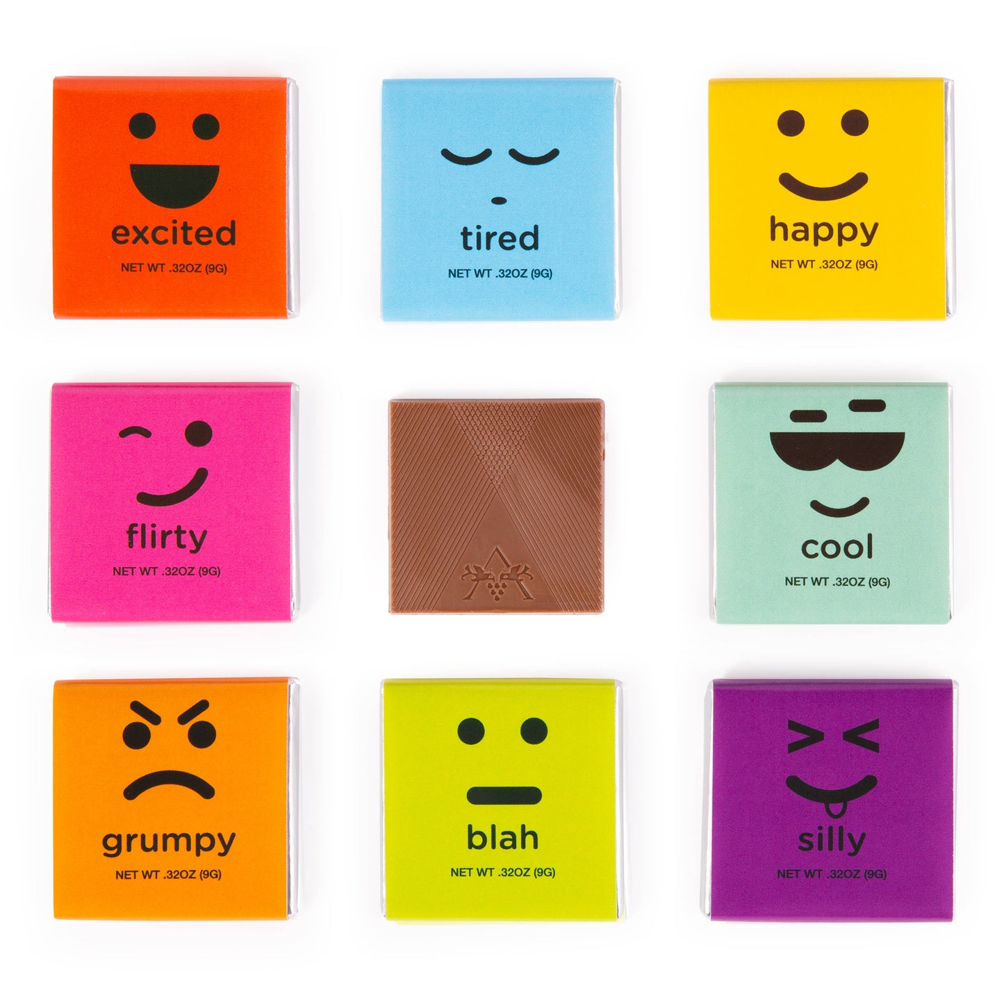 Astor Chocolate Corp. - Moodibars® Squares Tub - Assorted Squares (120 pcs in tub)