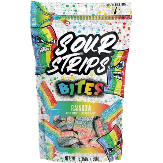 Cow Crack Wholesale - Sour Strips Rainbow Bites 6.35 oz