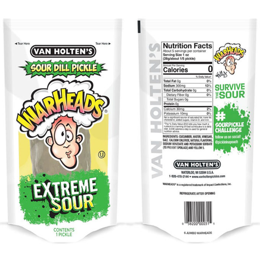 Cow Crack Wholesale - Van Holten's Warheads Extreme Sour Dill Pickle in a Pouch