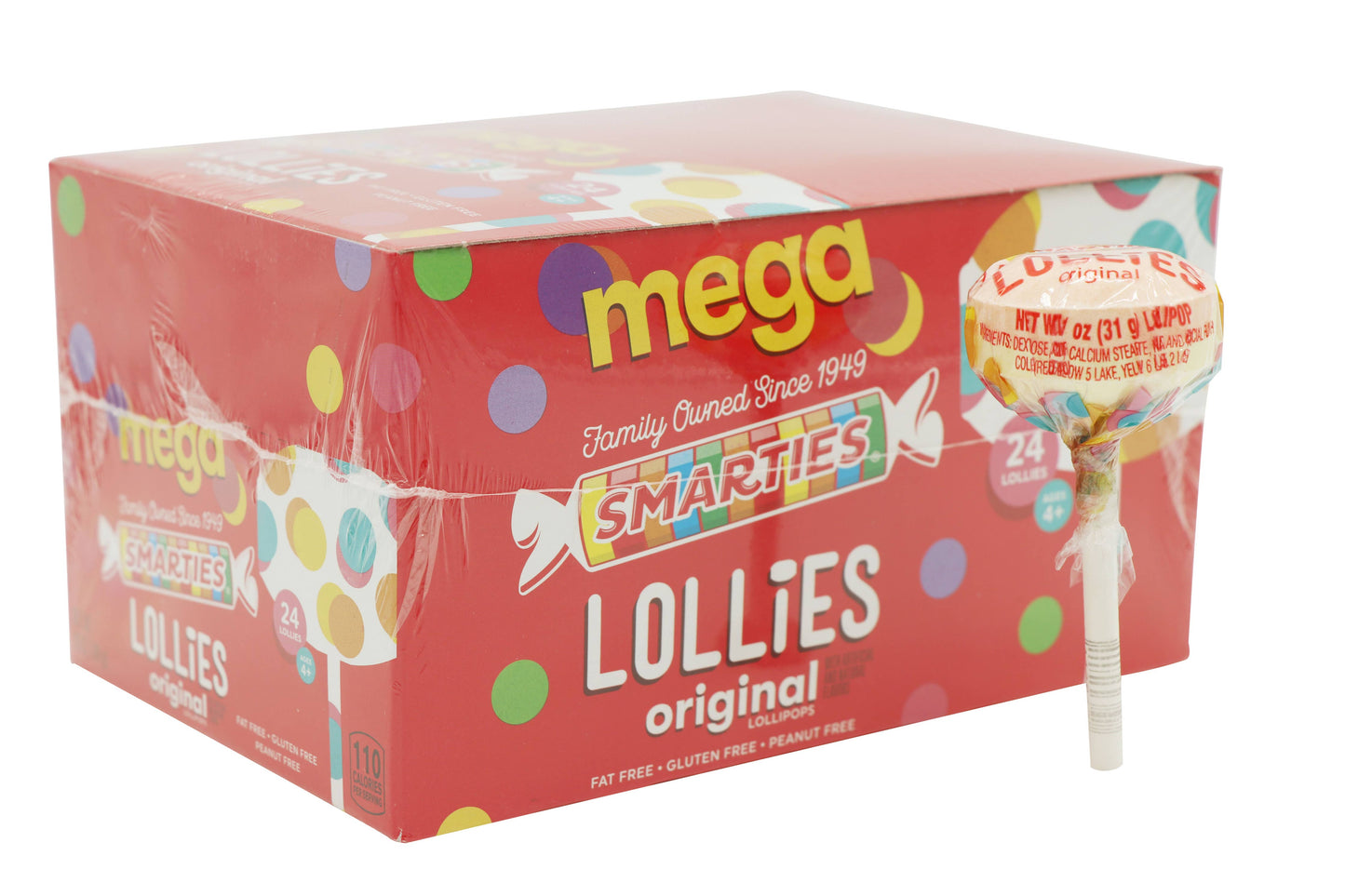 Smarties Mega Lollies, 1.1oz Pop