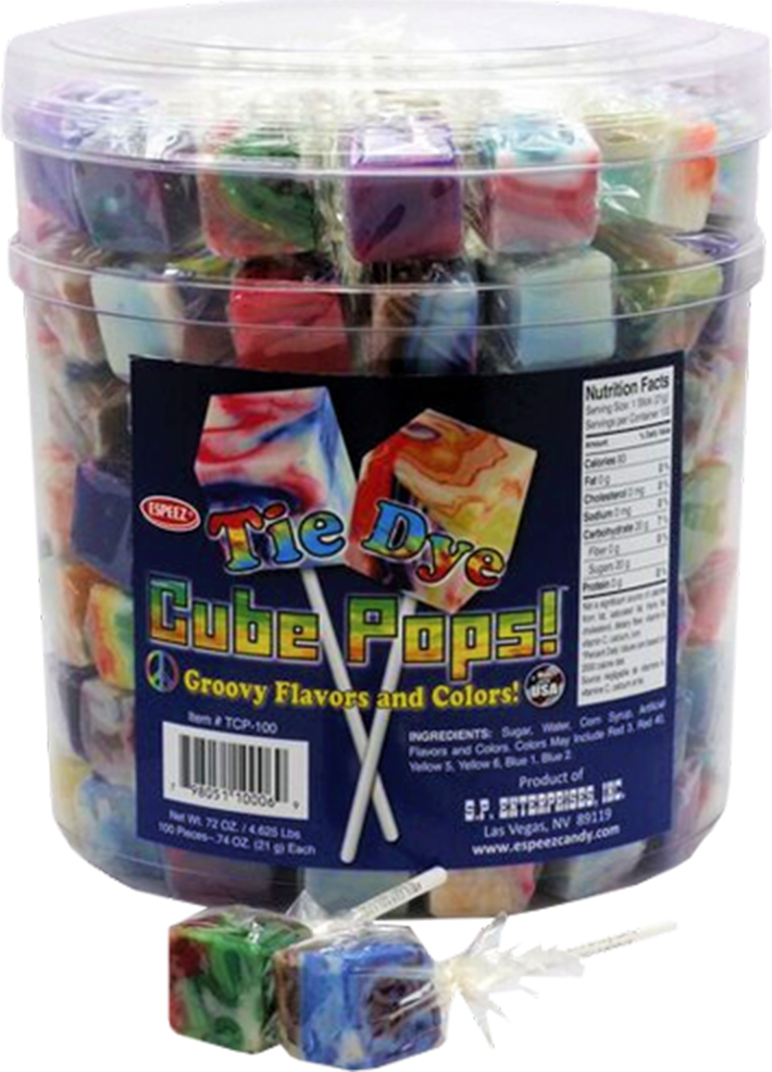 Tie Dye Cube Lollipop