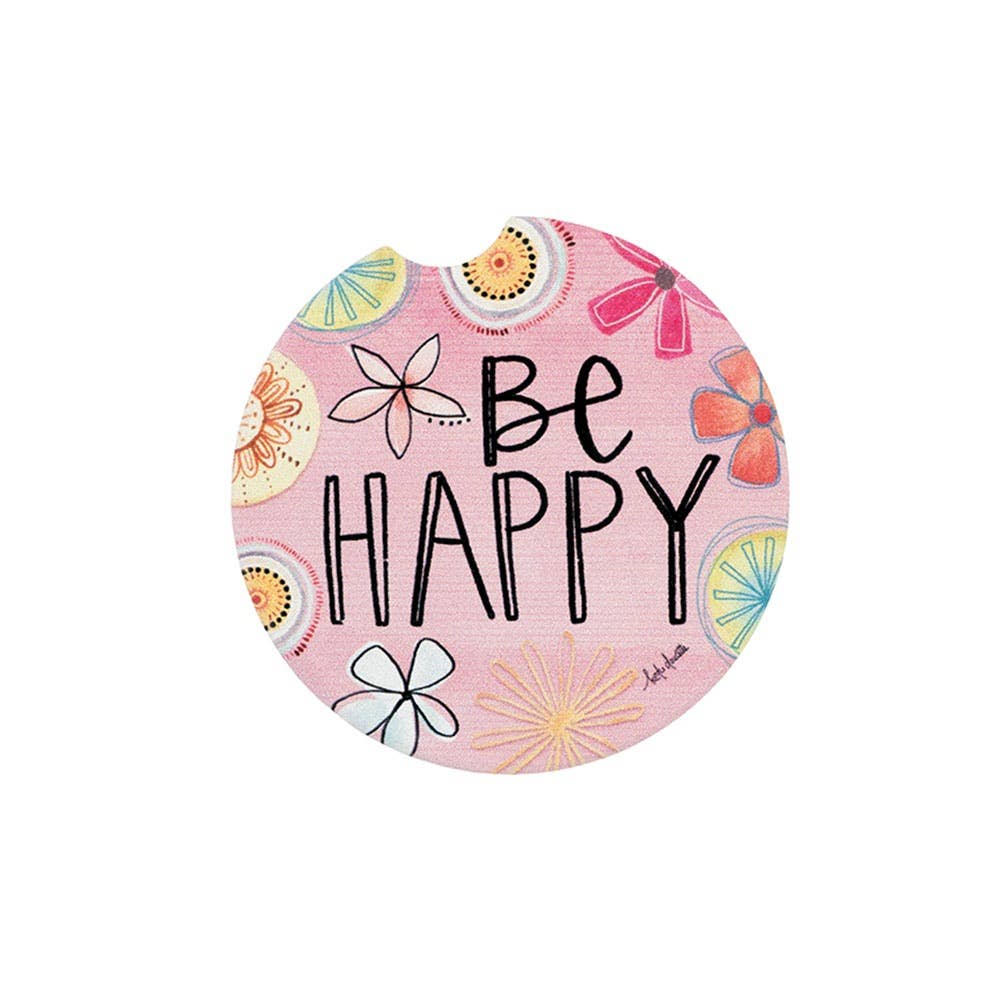 Shannon Road Gifts - Be Happy Car Coaster