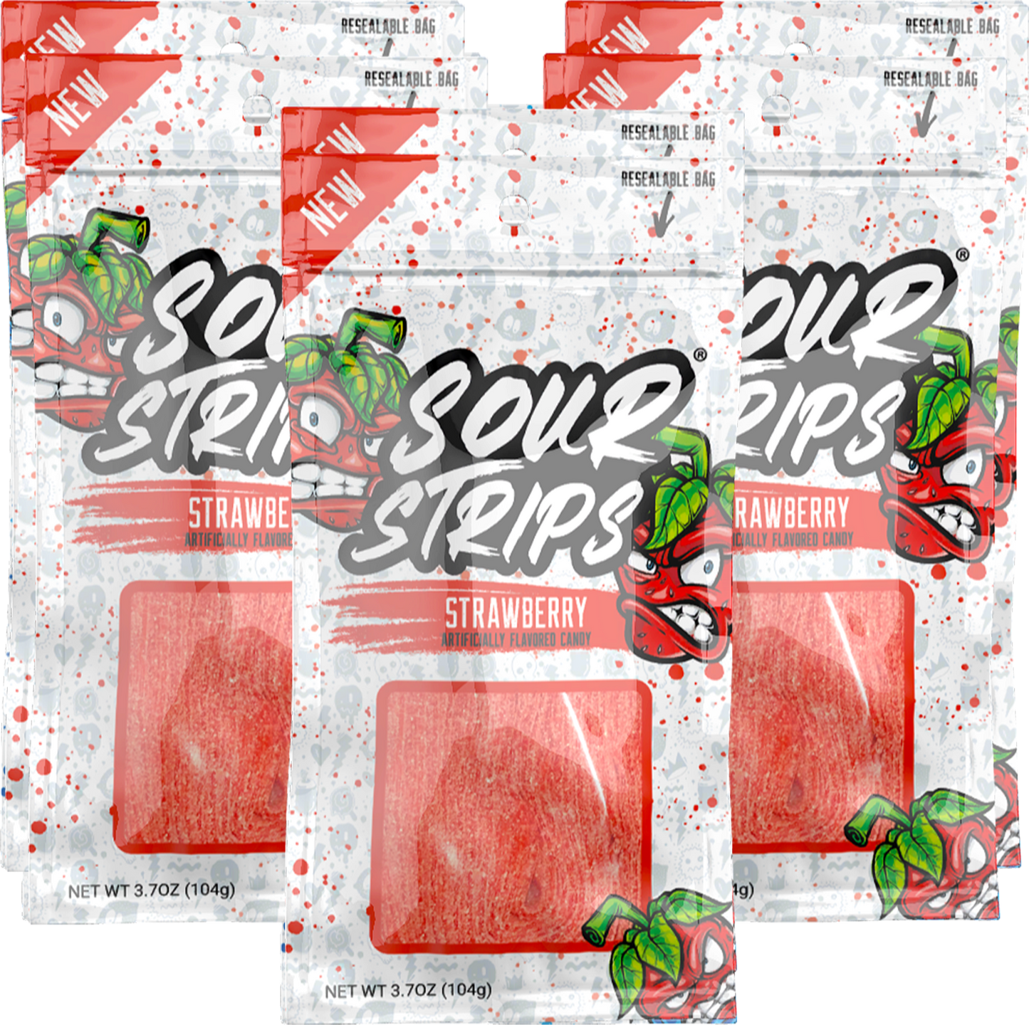 Cow Crack Wholesale - Sour Strips Strawberry 3.7 OZ